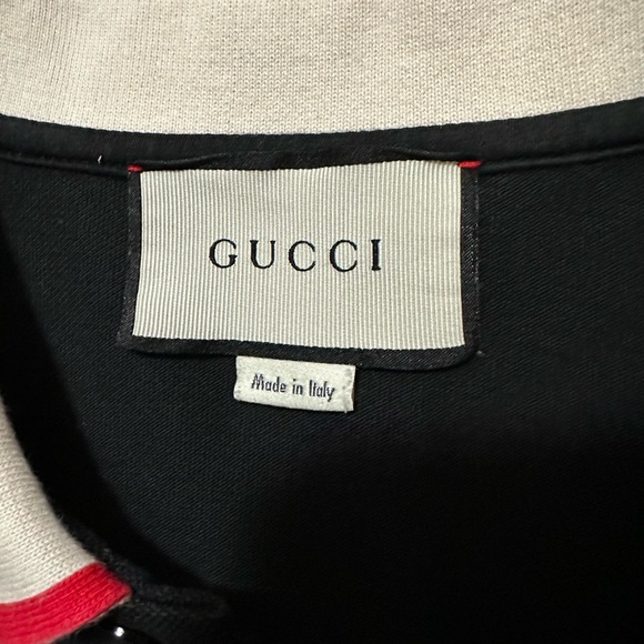 Gucci Black Polo Shirt with Gold and Red Accents - Picture 5 of 5